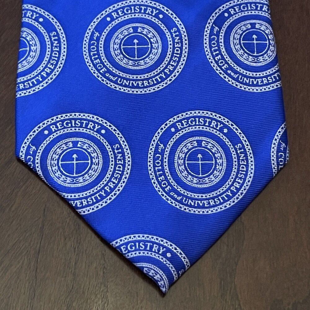 Registry For College And University Presidents Blue 100% Silk Made In China￼
